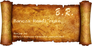 Bancza Reményke névjegykártya